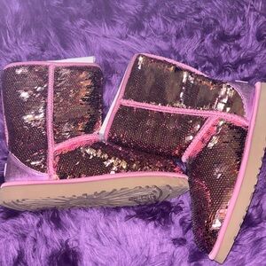 UGG Pink and Gold Sequin Winter Boots